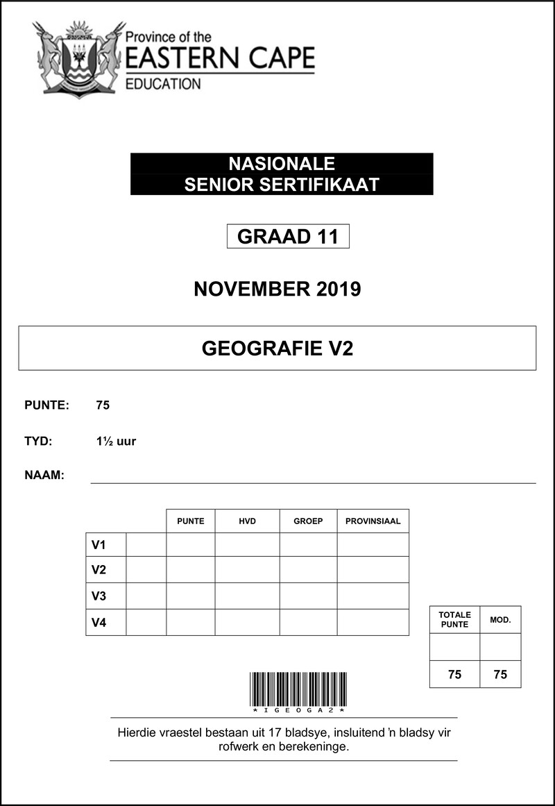 Grade 11 Geography past paper 2019 – geography p2 gr11 qp nov 2019 afr d
