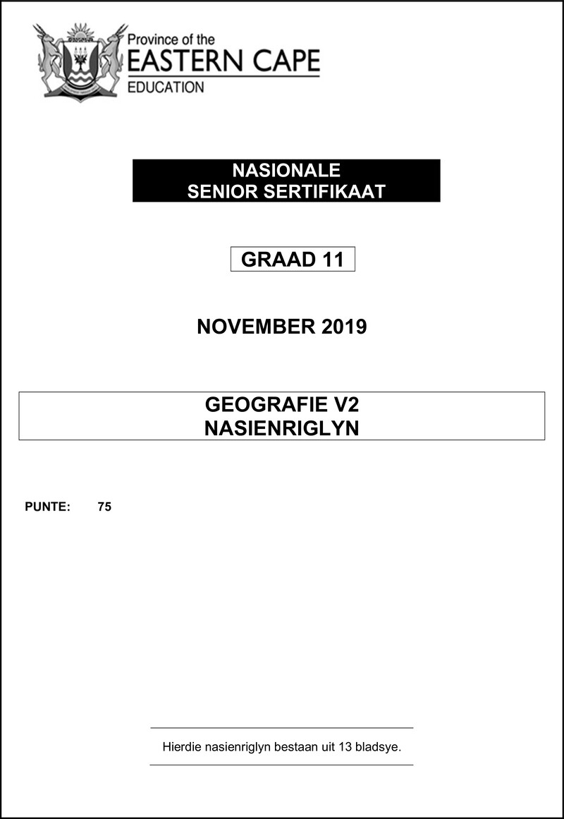 Grade 11 Geography past paper 2019 – geography p2 memo gr11 nov 2019 afr d