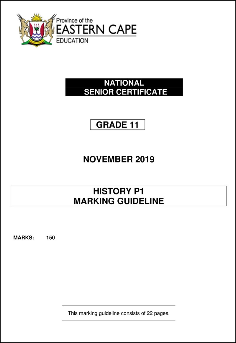 History P1 Gr11 Memo Nov2019 Eng
