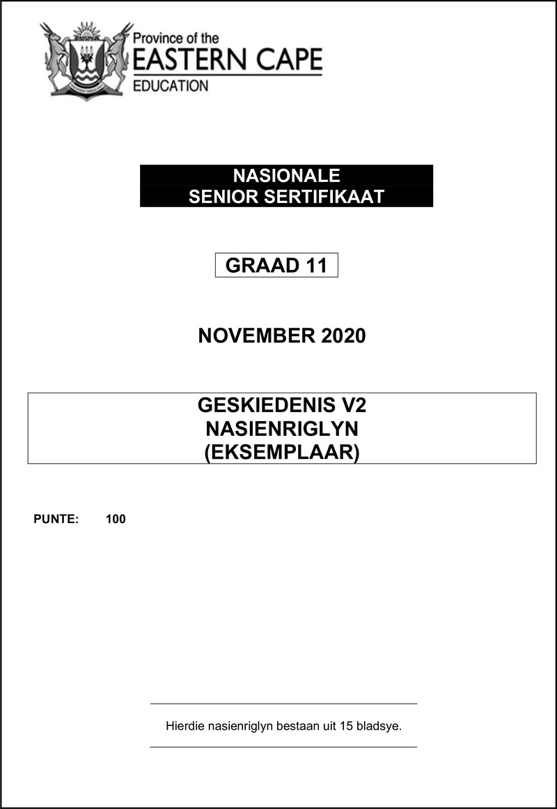 History P2 Gr11 Memo Nov2020 Afr D