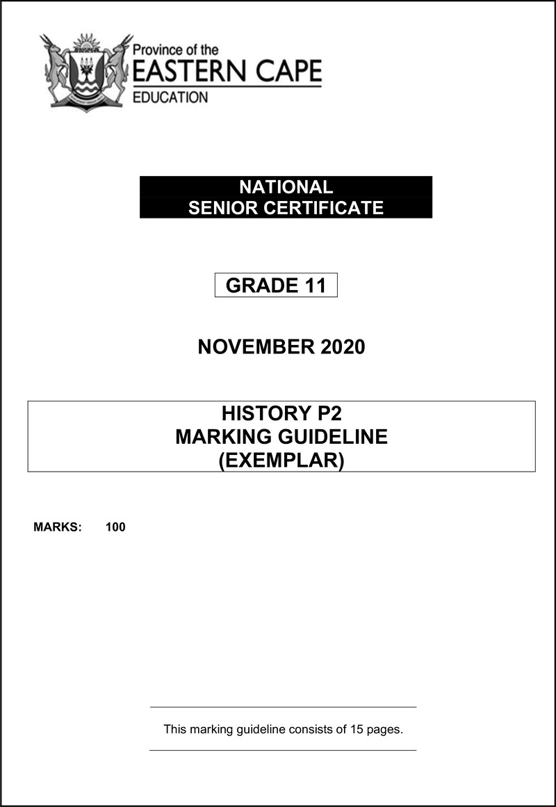 History P2 Gr11 Memo Nov2020 Eng D