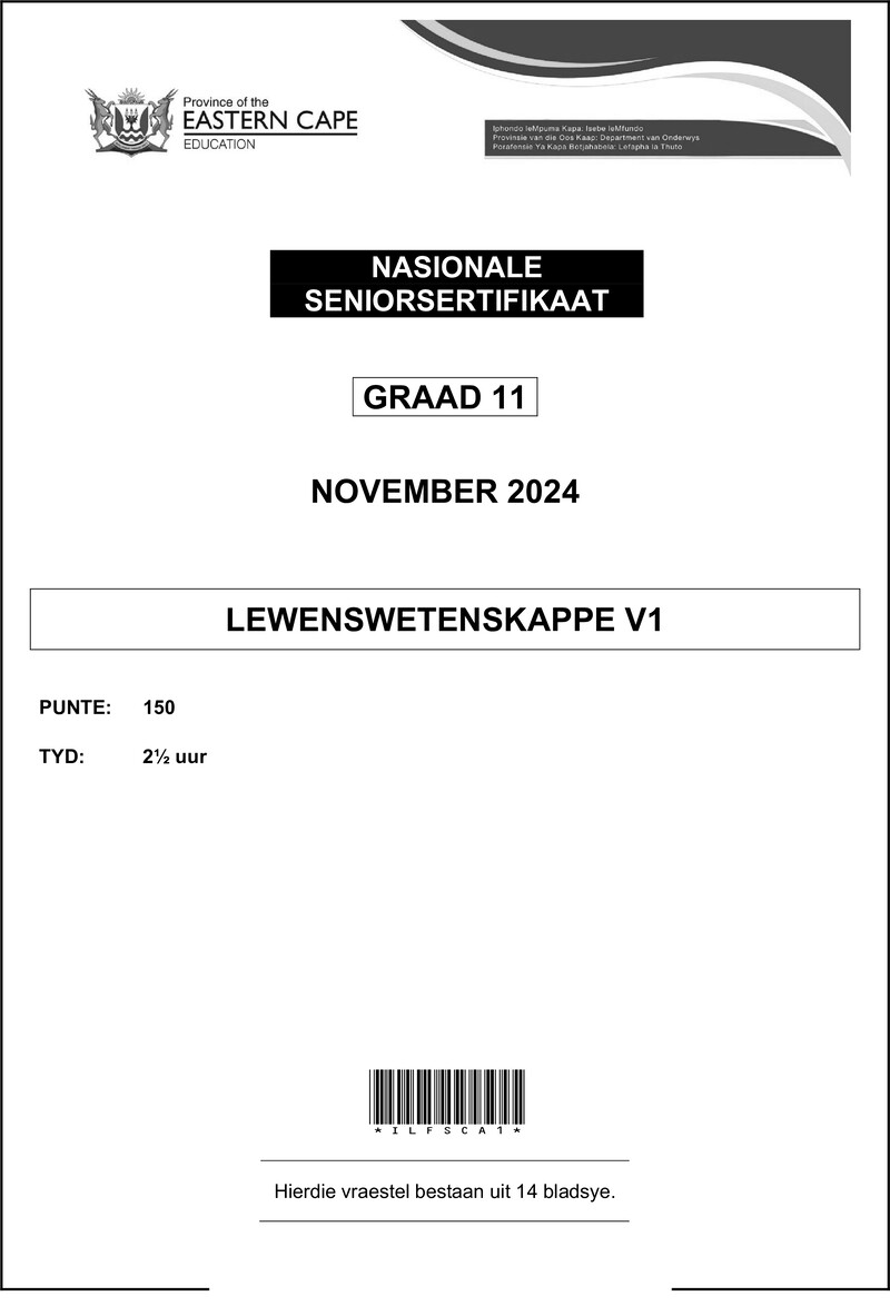 Life Sciences P1 Gr11 QP Nov2024 Afr D