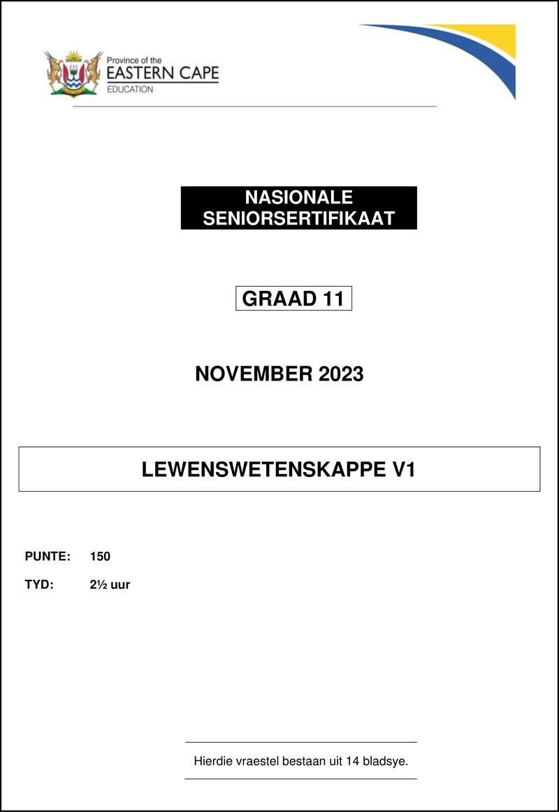 Life Sciences P1 QP Gr11 Nov2023 Afr