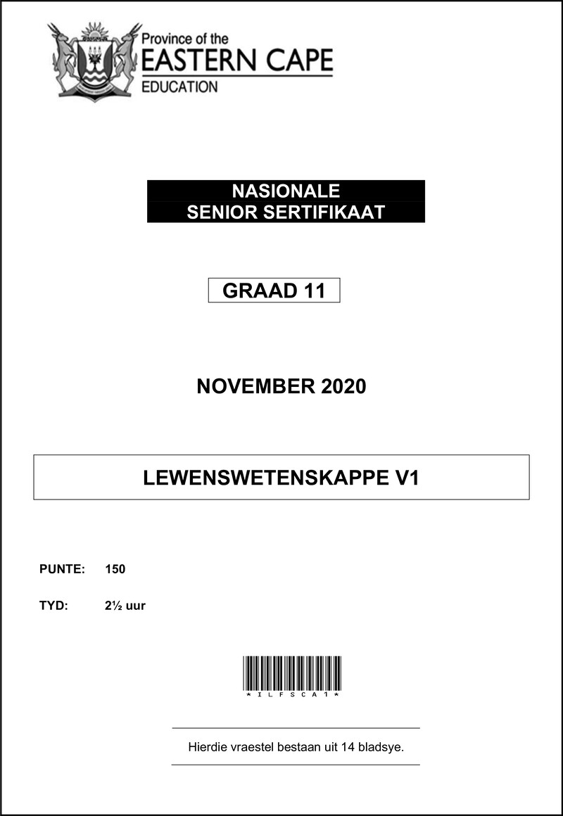 Life Sciences P1 QP Memo Gr11 Nov 2020 Afr D