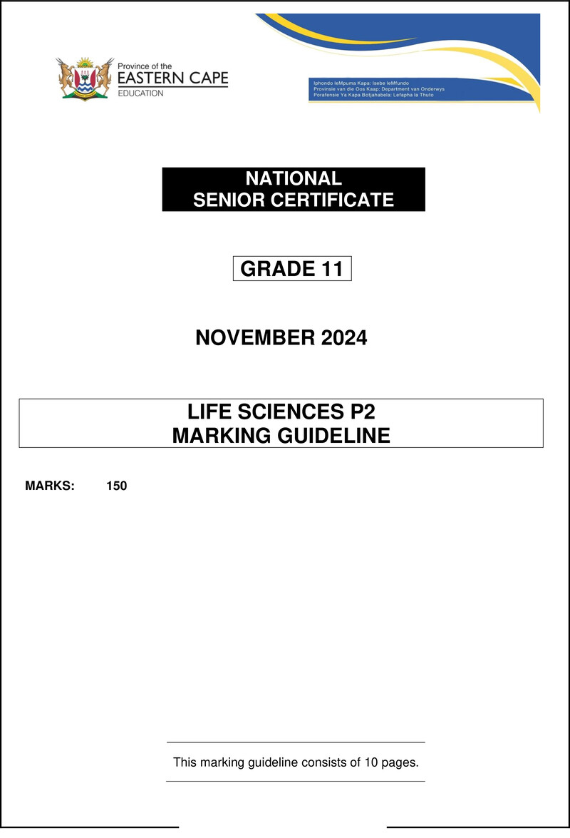 Life Sciences P2 Gr11 Memo Nov2024 Eng