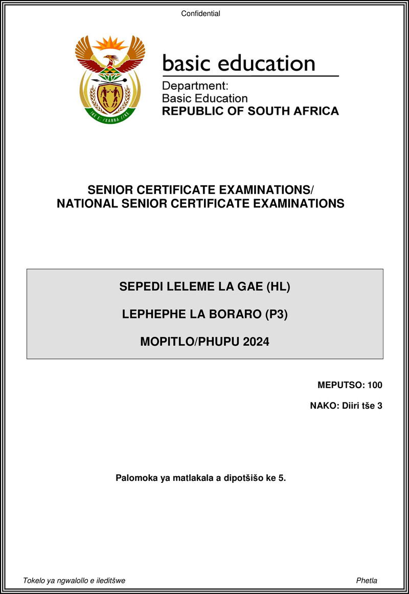 Sepedi Hl P3 May June 2024