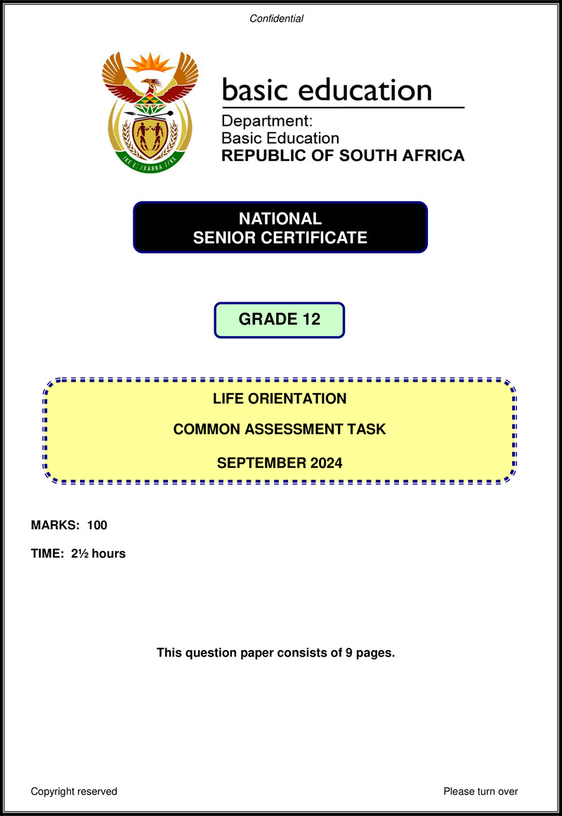 Life Orientation September 2024 Eng Gr12