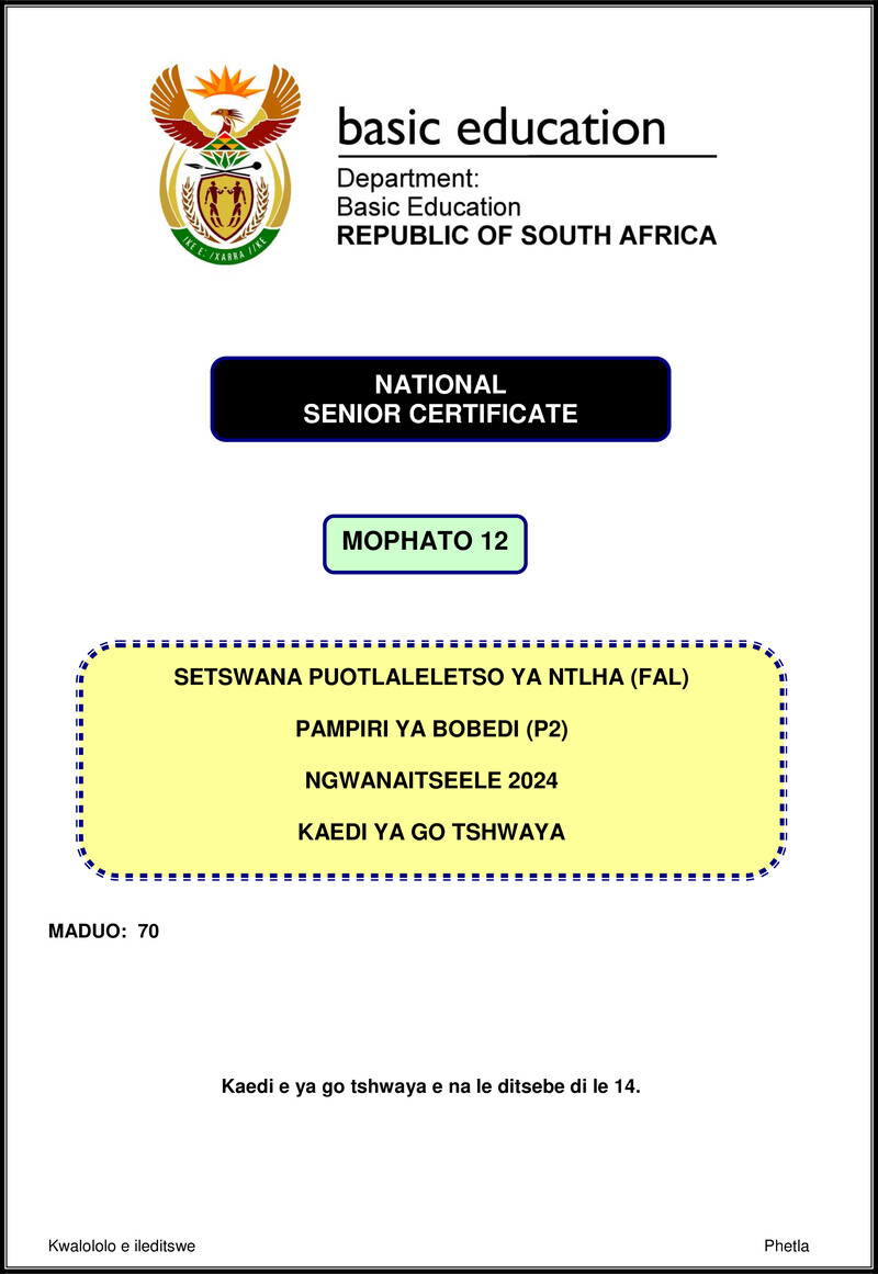 Setswana Fal P2 Nov 2024 Mg Gr12