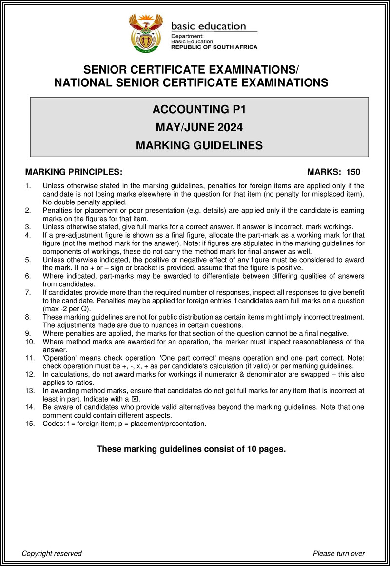 Grade 12 Accounting past paper 2024 – accounting p1 may june 2024 mg eng gr12