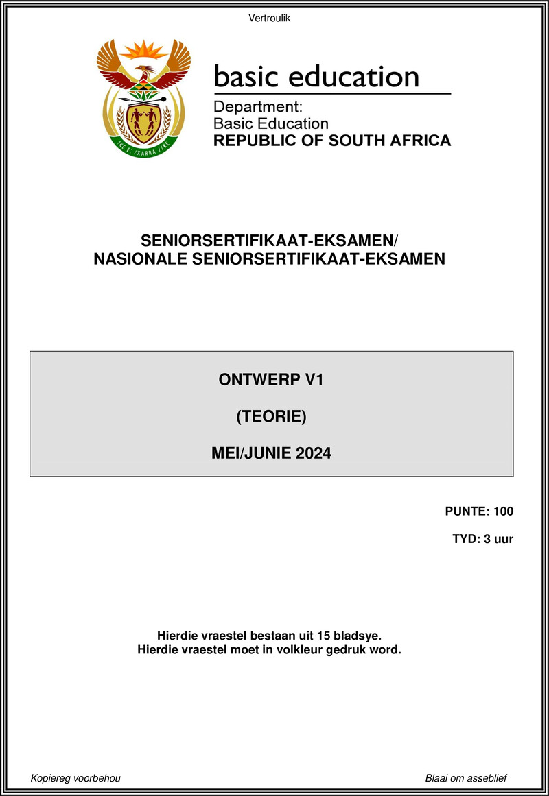 Grade 12 Ontwerp past paper 2024 – design p1 may june 2024 afr gr12