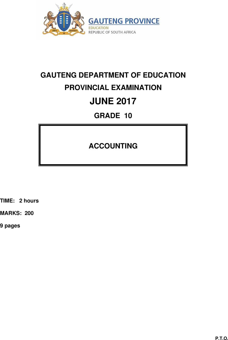 Grade 10 Accounting past paper 2017 – grade 10 provincial exam accounting ng june 2017 qp