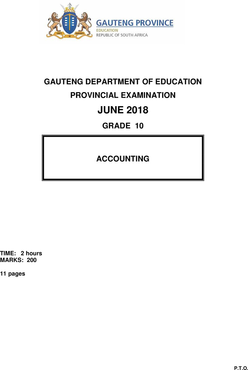 Grade 10 Accounting past paper 2018 – grade 10 provincial exam accounting ng june 2018 qp