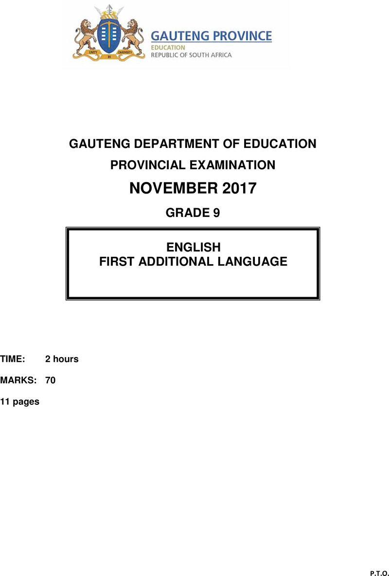 Grade 9 Provincial Exam Fal Ng November 2017 QP