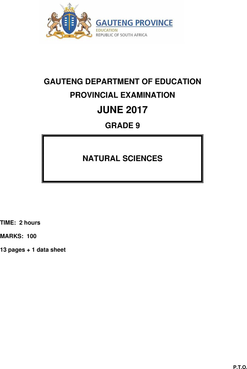 Grade 9 Natural Science past paper 2017 – grade 9 provincial exam natural sciences ng june 2017 qp