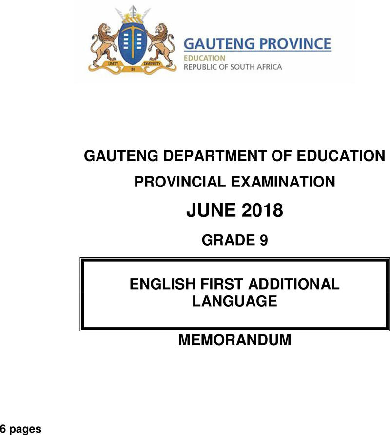 Grade 9 English past paper 2018 – grade 9 provincial exam ng fal june 2018 possible answers