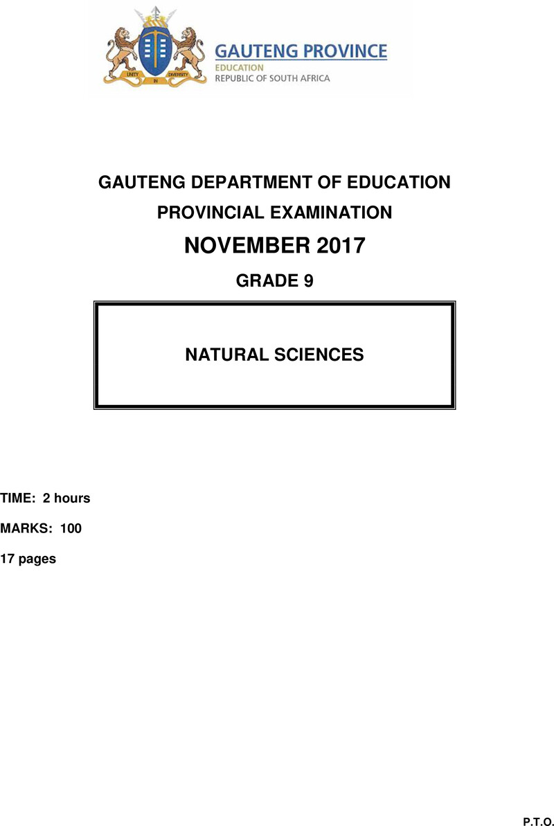 Grade 9 Natural Science past paper 2017 – grade 9 provincial natural sciences ng november 2017 qp