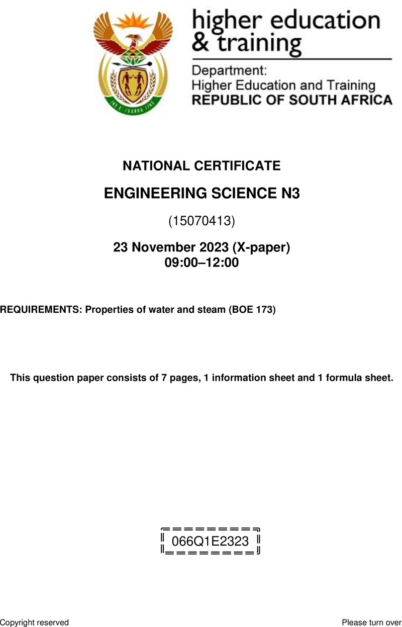 T640 Engineering Science N3 QP Nov 2023 Sign Off De Jager T