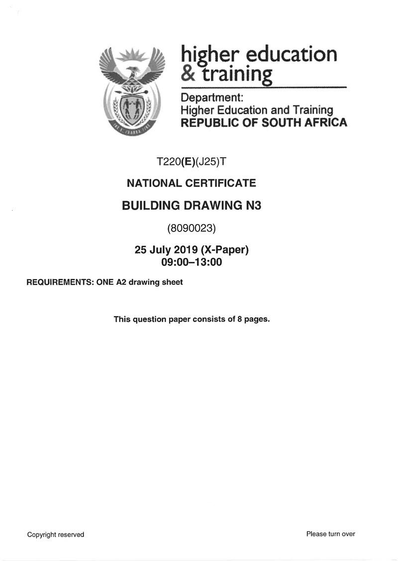 Building Drawing N3 Exam Paper 2 2019