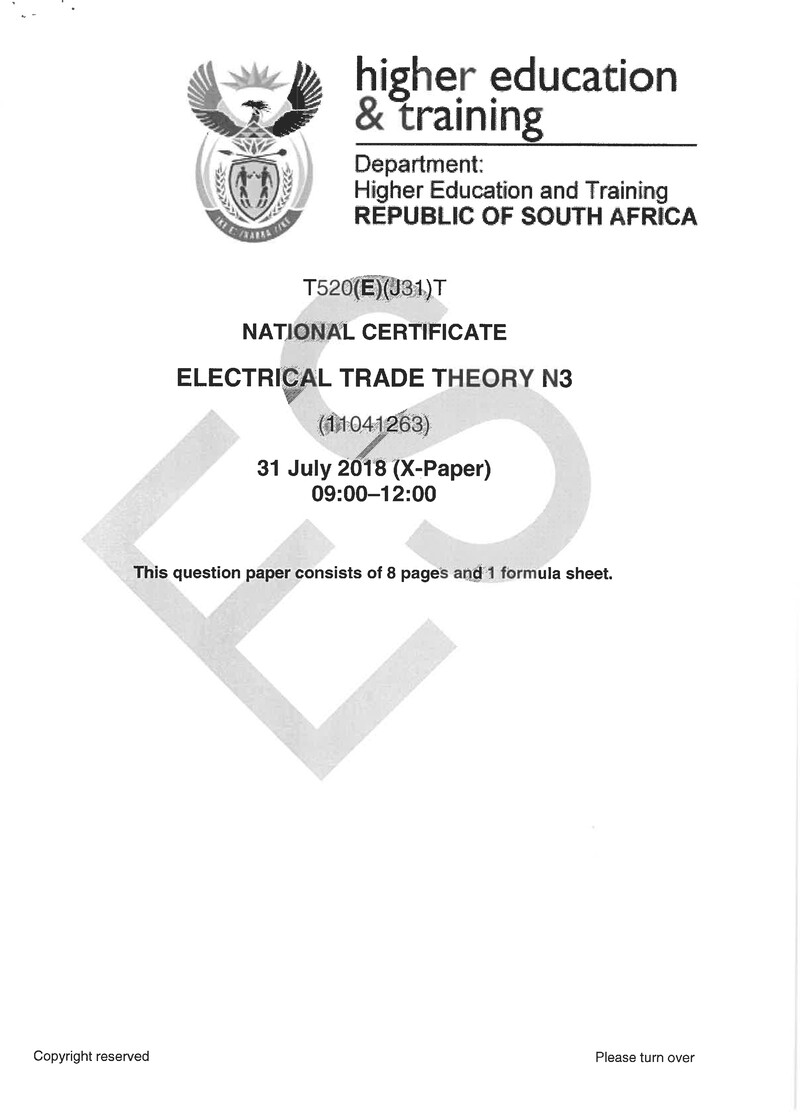 Trade Theory N3 Exam Paper 2 2018 preview