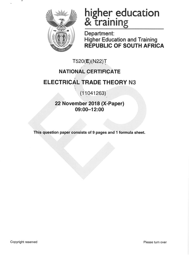 Trade Theory N3 Exam Paper 3 2018 preview