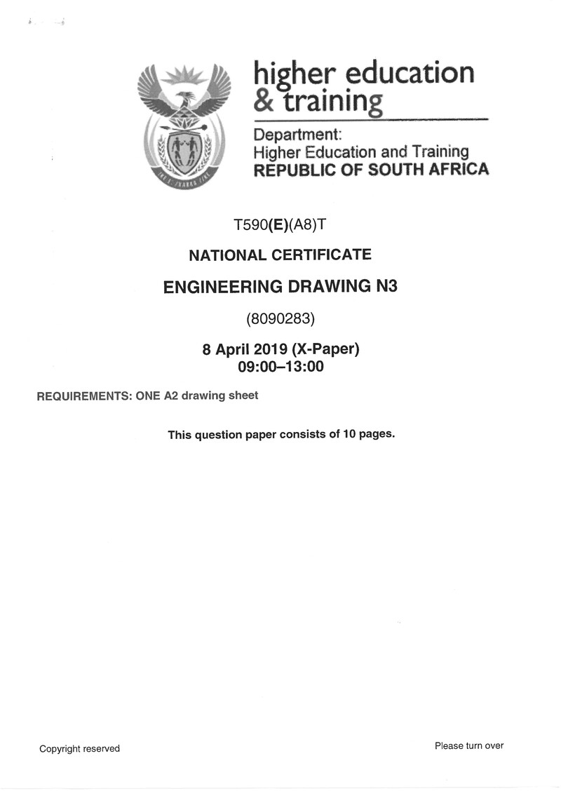 Drawing N3 Exam Paper 1 2019 preview