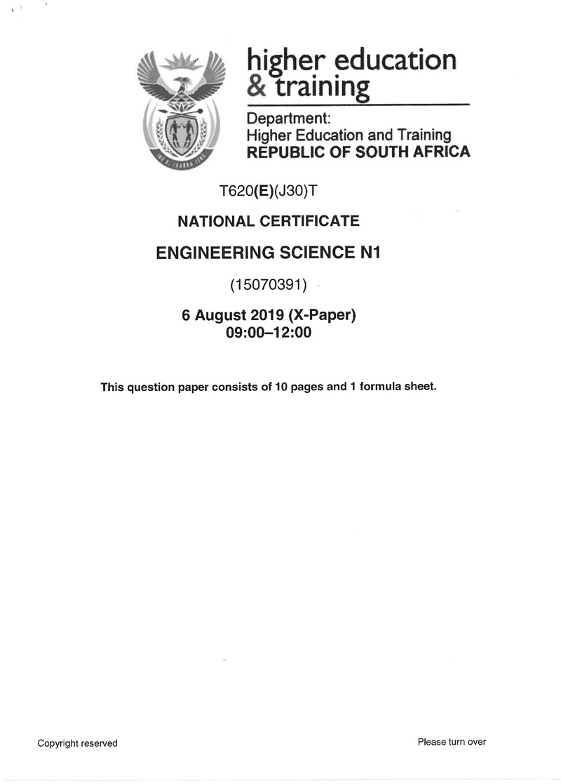 Science N1 Exam Paper 2 2019 preview