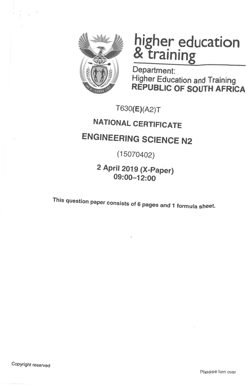 Science N2 Exam Paper 1 2019 preview