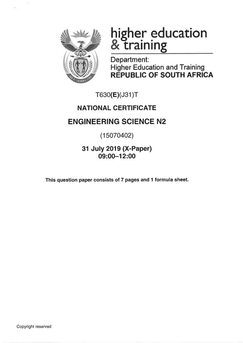 Science N2 Exam Paper 2 2019 preview