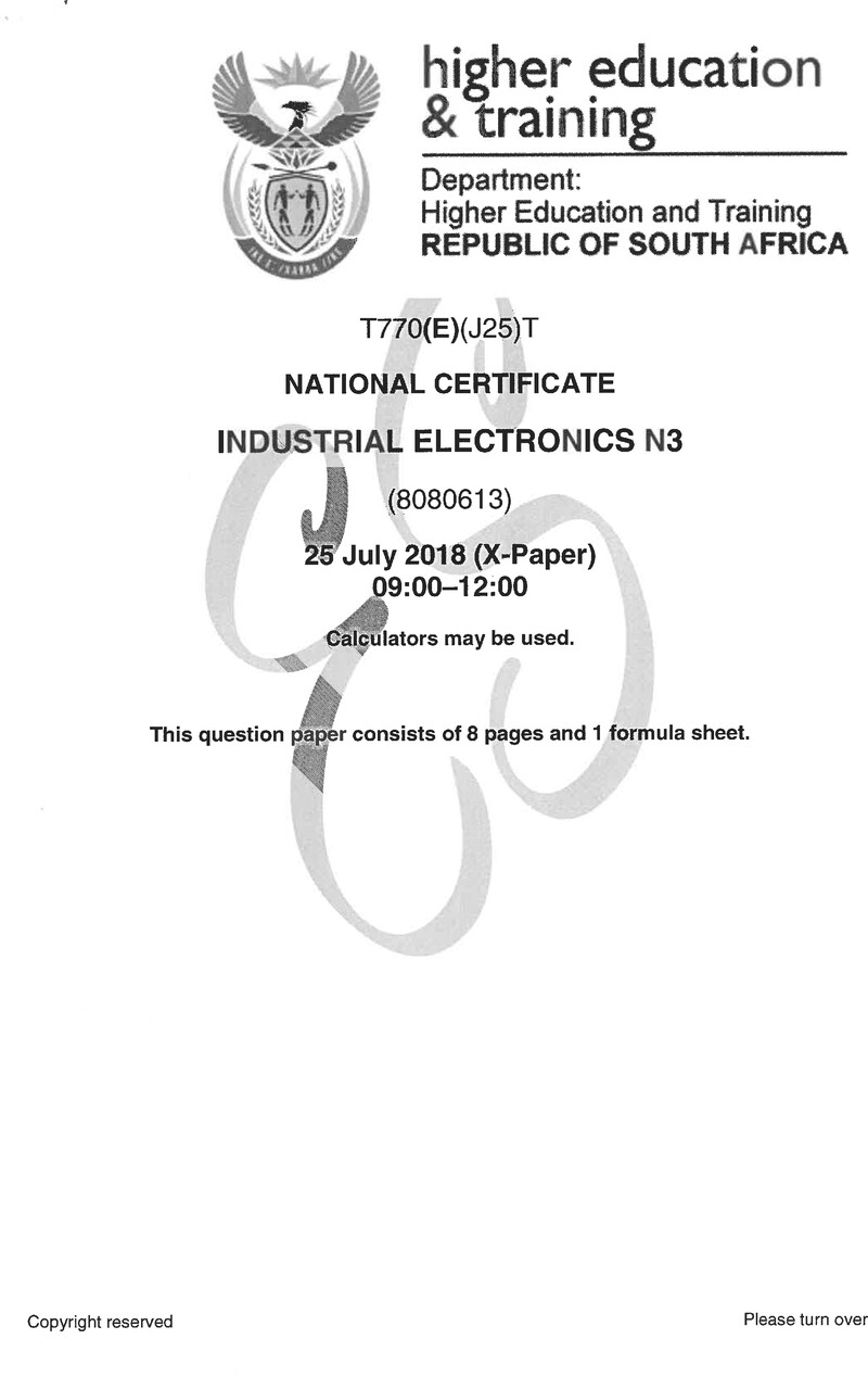 Electronics N3 Exam Paper 2 2018 preview