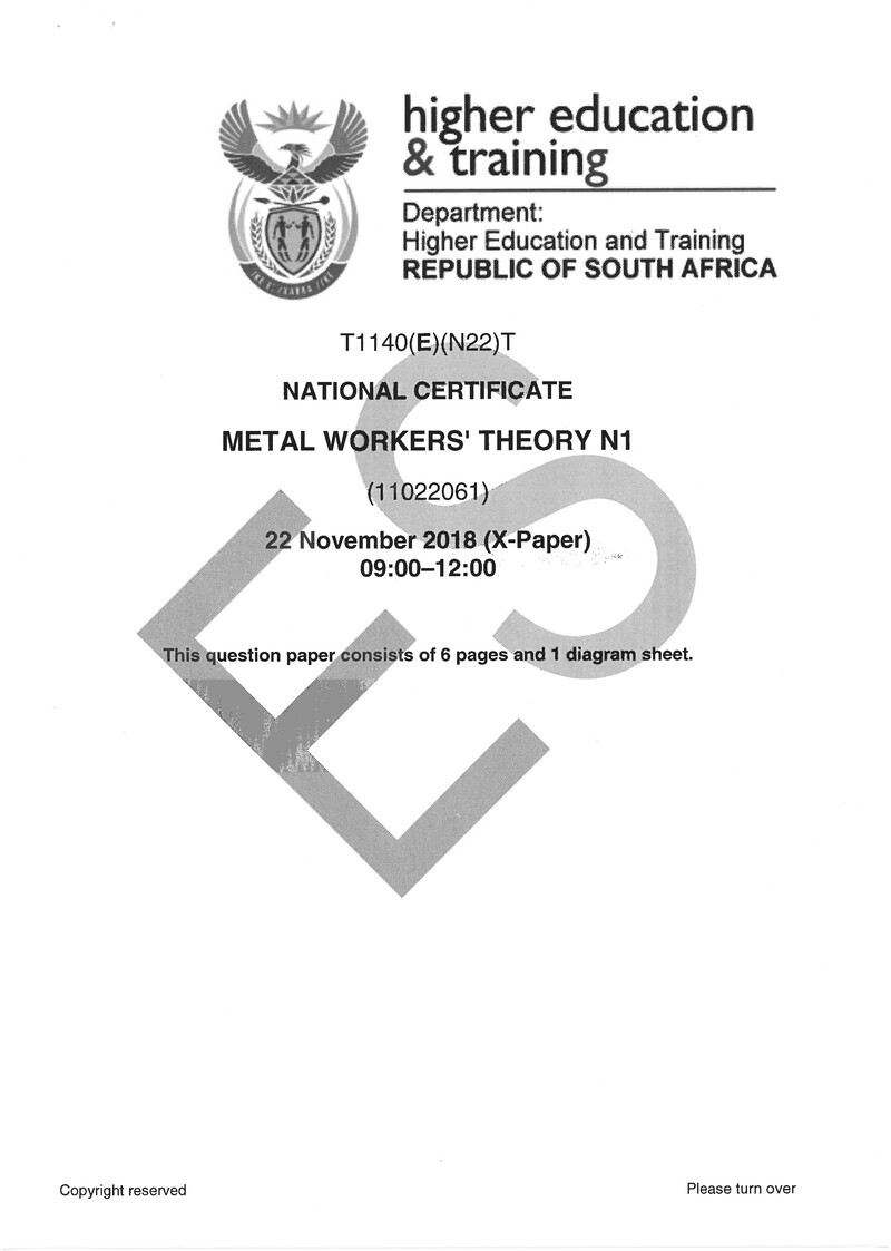 Workers Theory N1 Exam Paper 3 2018 preview