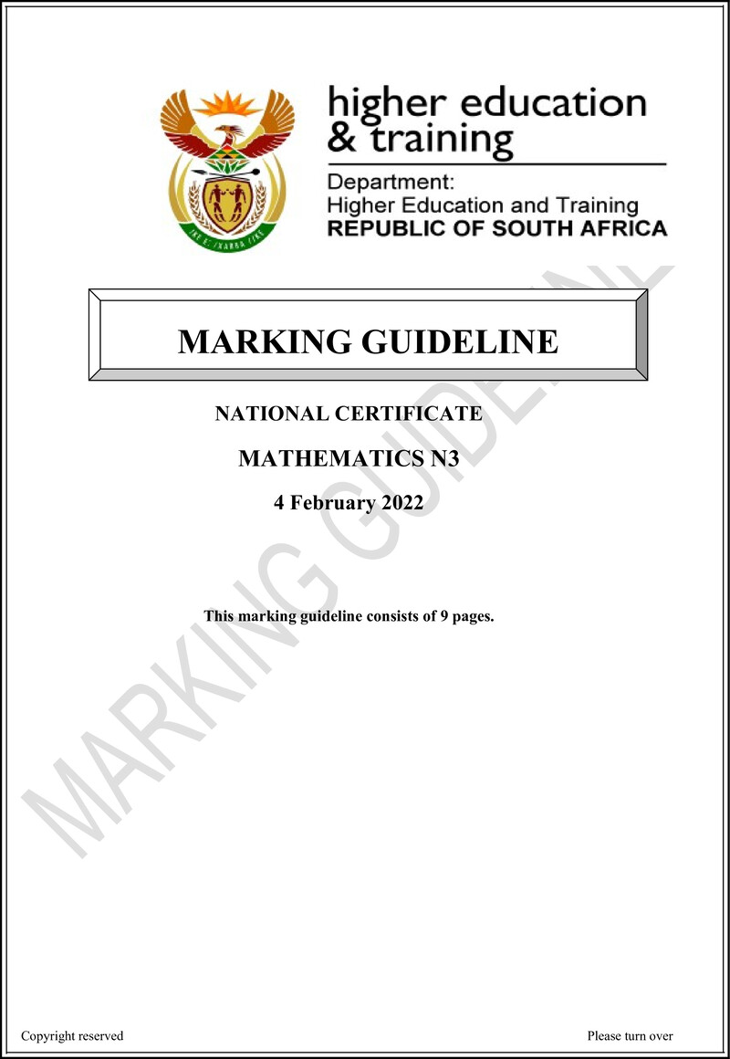 T1010 Mathematics N3 Memo April 2022 Signed Off
