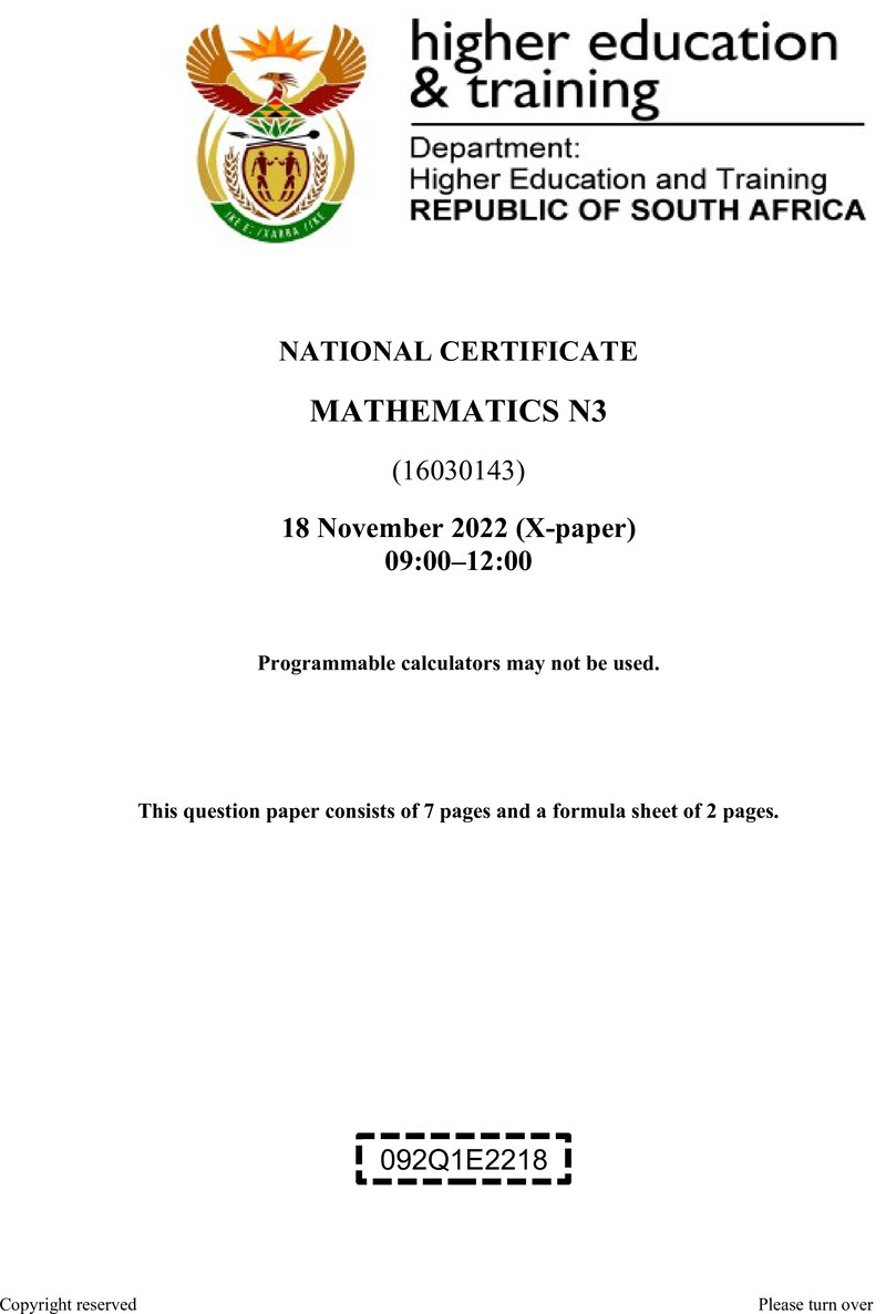 T1010 Mathematics N3 QP Nov 2022 Final