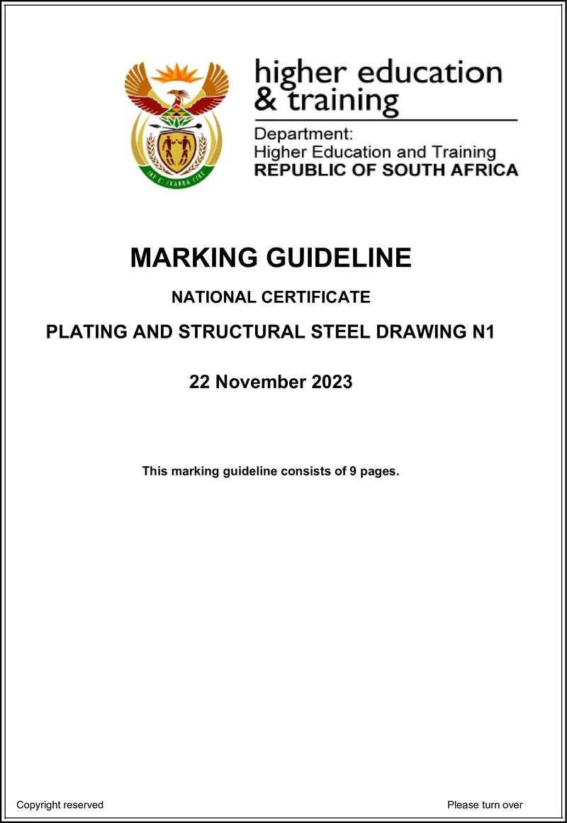 T1330 Plating And Structural Steel Drawing N1 MEMO Nov 2023 Ed preview