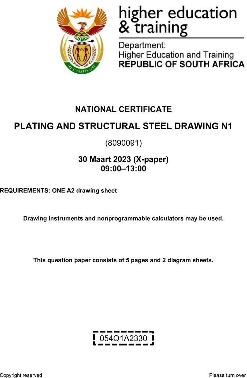 T1330 Plating And Structural Steel Drawing N1 QP April 2023 preview