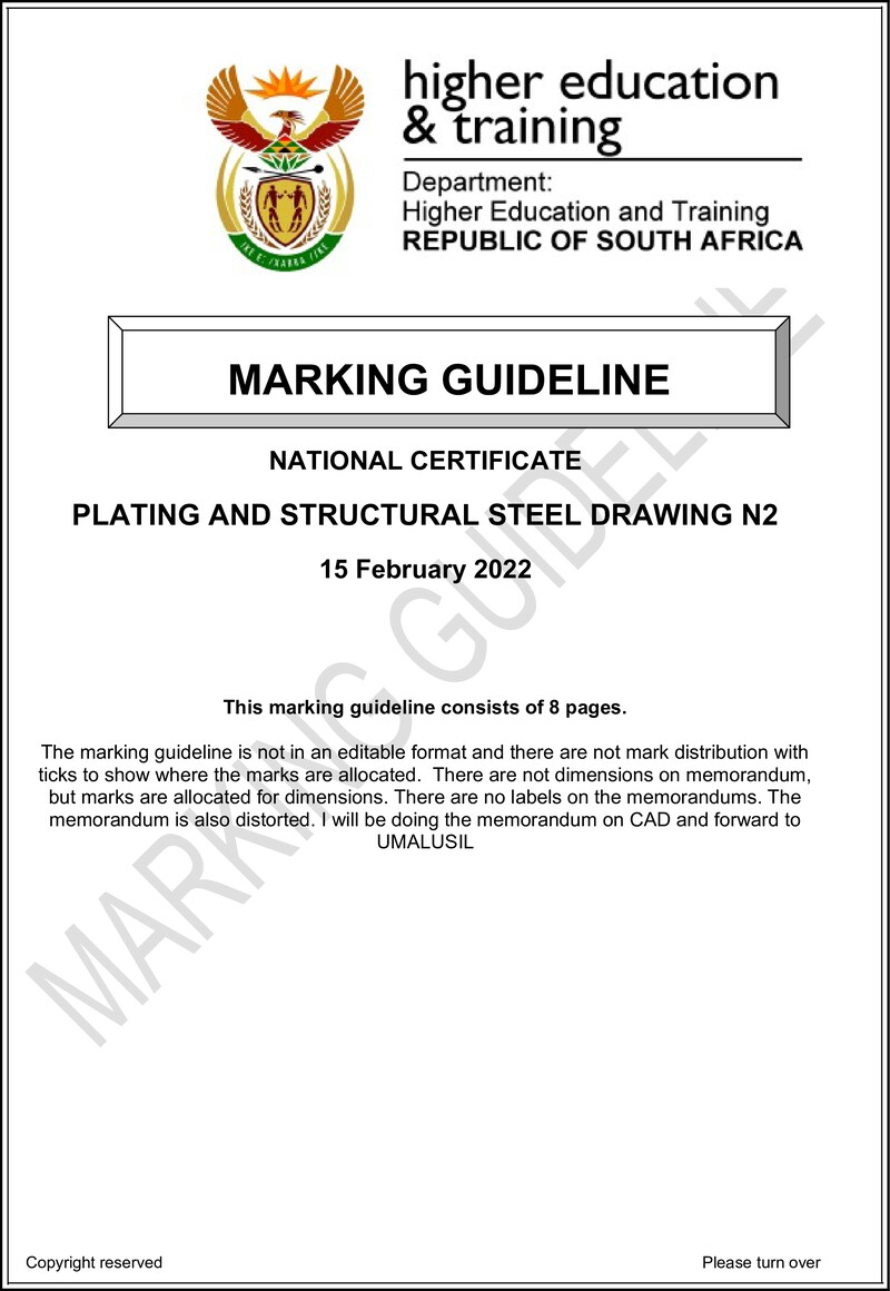 T1330 Plating And Structural Steel Drawing N2 MEMO April 2022 preview