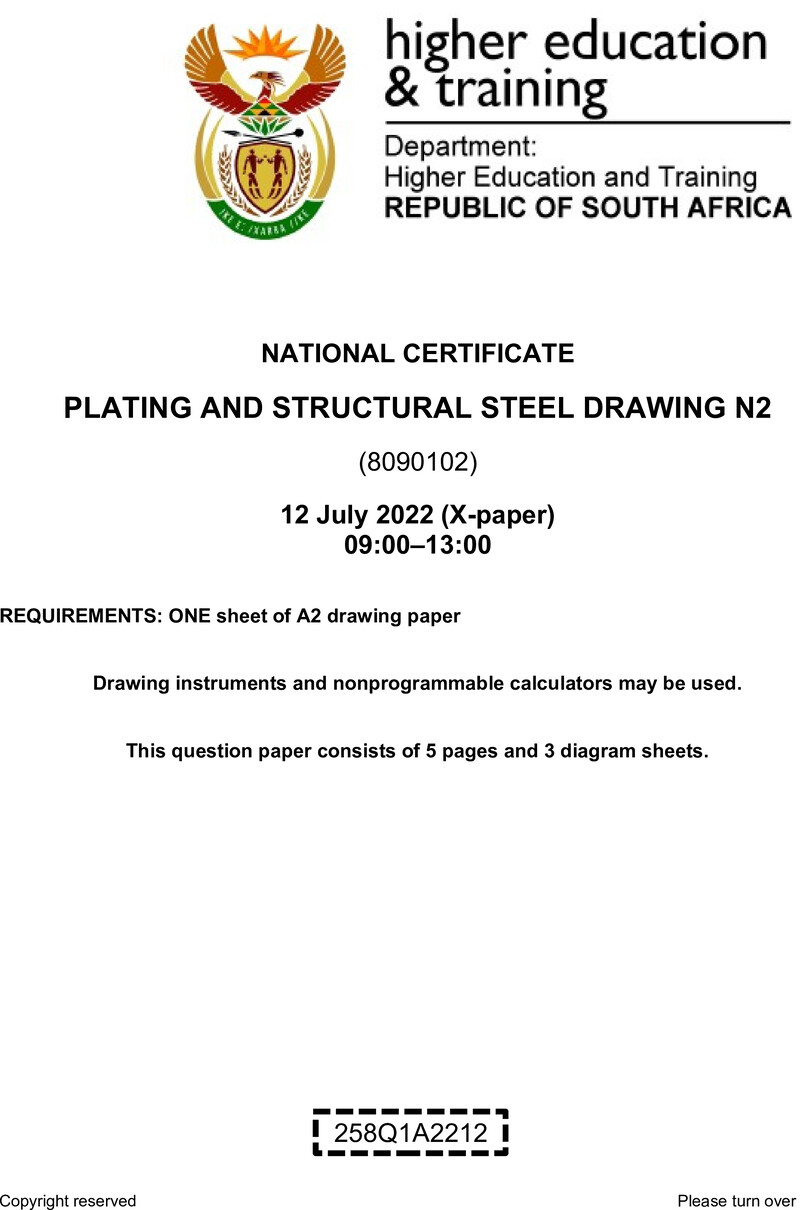 T1340 Plating And Structural Steel Drawing N2 QP Aug 2022 preview