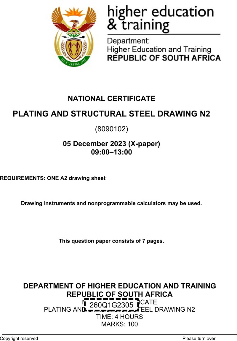 T1340 Plating And Structural Steel Drawing N2 QP Nov 2023 preview