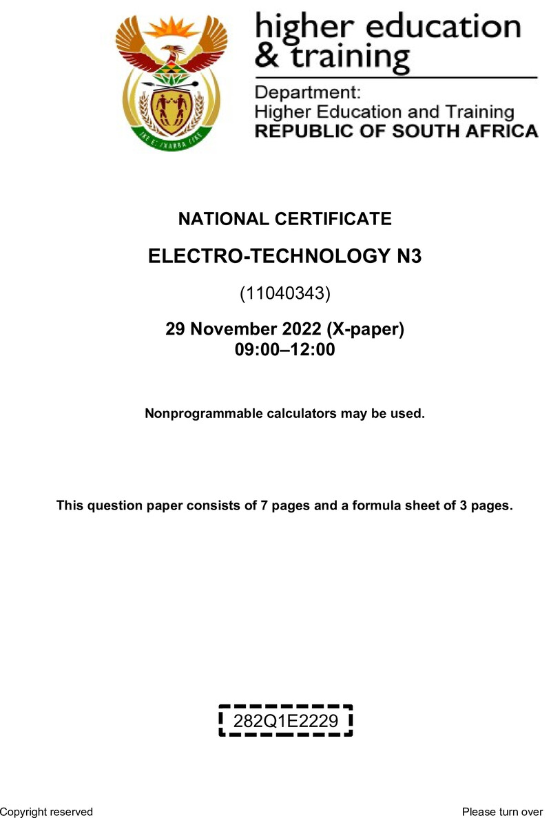 T560 Electrotechnology N3 QP Nov 2022