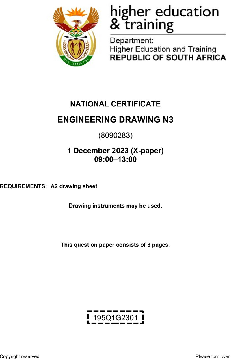 T590 Engineering Drawing N3 QP Nov 2023 Sign Off De Jager T