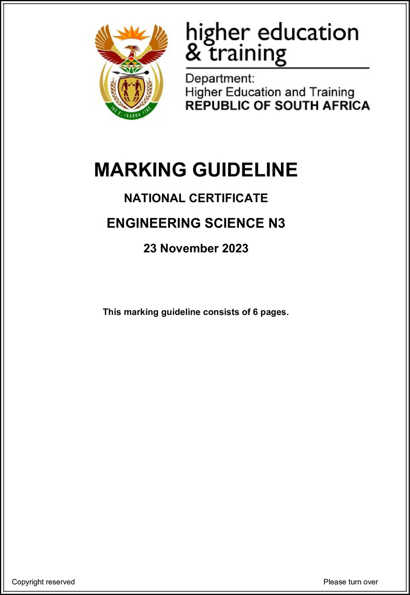 T640 Engineering Science N3 Memo Nov 2023 Sign Off
