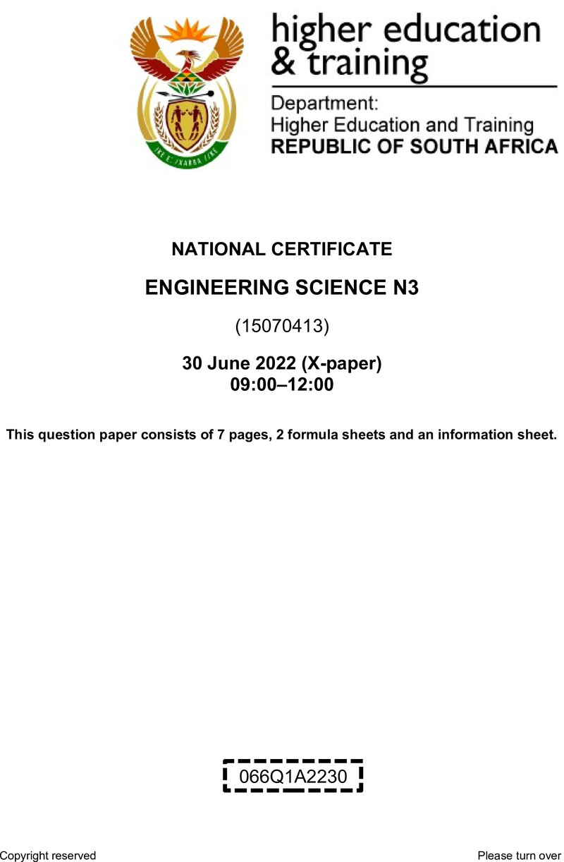 T640 Engineering Science N3 QP Aug 2022 Sign Off preview