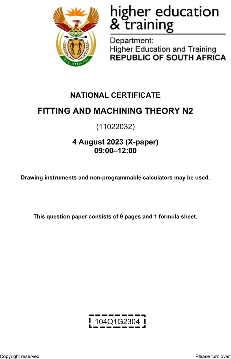 T700 Fitting And Machining Theory N2 QP Aug 2023 Sign Off preview