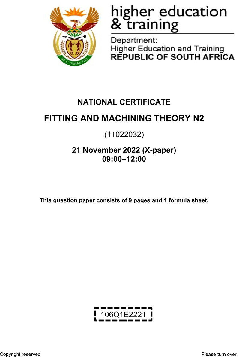 T700 Fitting And Machining Theory N2 QP Nov 22 Final preview