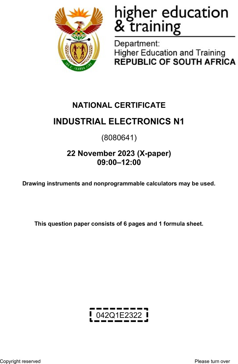T750 Industrial Electronics N1 QP Nov 2023 preview