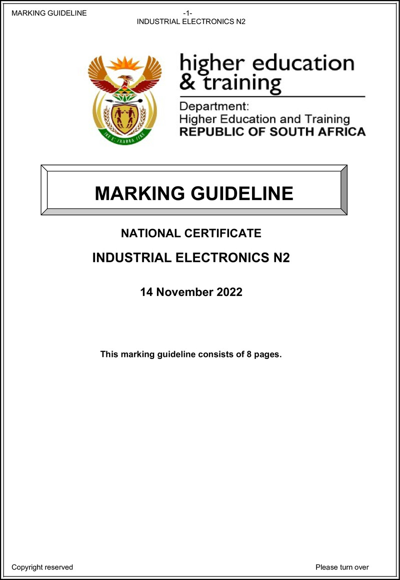 T760 Industrial Electronics N2 Memo Nov 2022 Sign Off