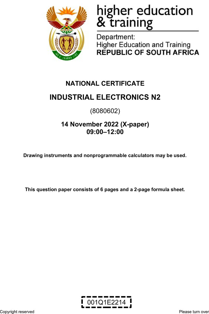 T760 Industrial Electronics N2 QP Nov 2022 Sign Off