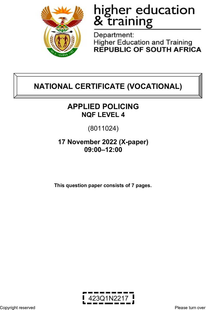 Nc220 Applied Policing L4 Nov QP 2022 Signed Off