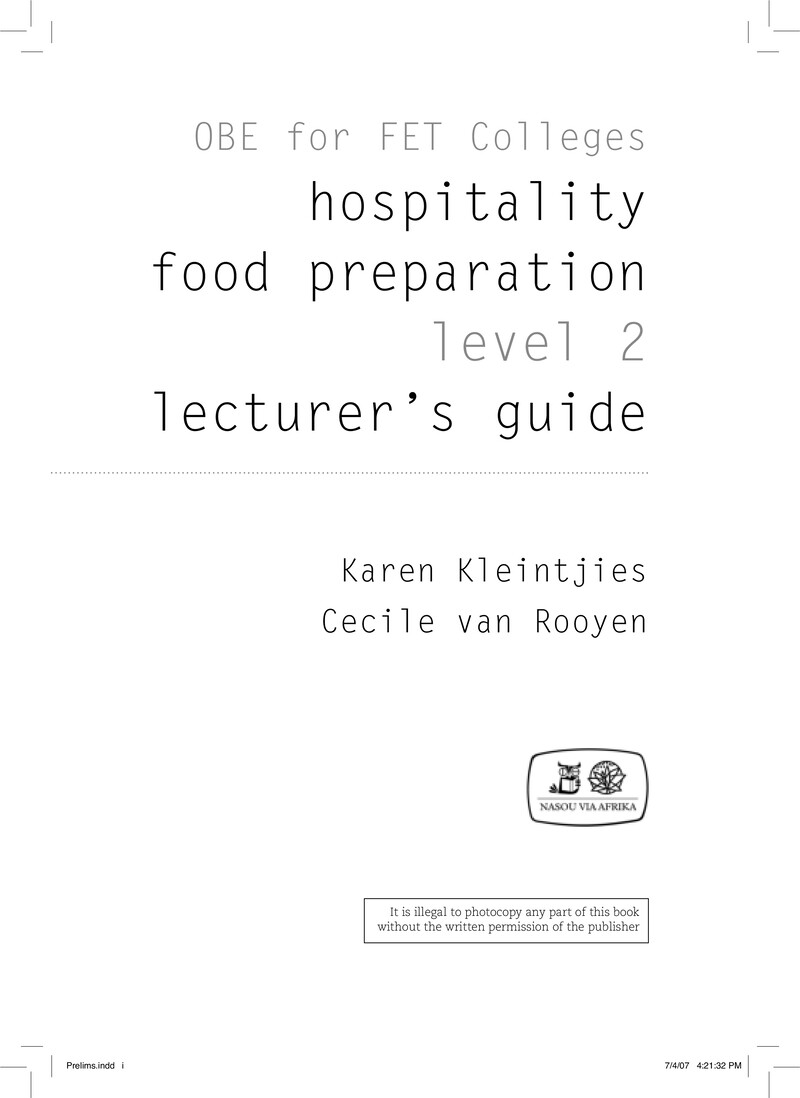 Food Preparation L2 Lg