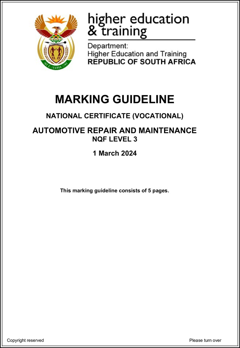 Nc330 Automotive Repair And Maintenance L3 Memo Supp Feb 2022 Not 2024