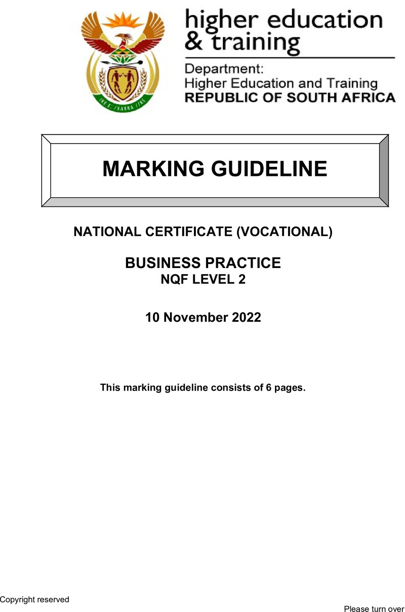 Nc350 Business Practice L2 Memo Nov 2022